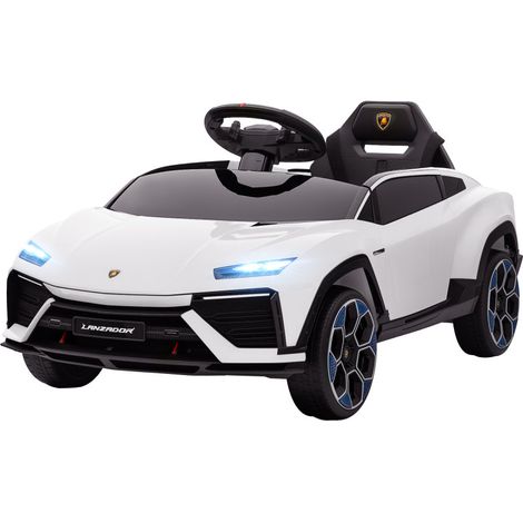 Lambo Voiture électrique pour Enfants, Batterie, Portes à Ouverture Verticale, 2 Moteurs, Batterie 12 V, télécommande 2,4 GHz (Blanc) (1/5)