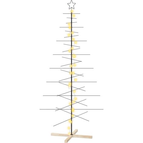 Metall Weihnachtsbaum KUOPIO 210 cm Warmes Weiß Stahl Schwarz vidaXL