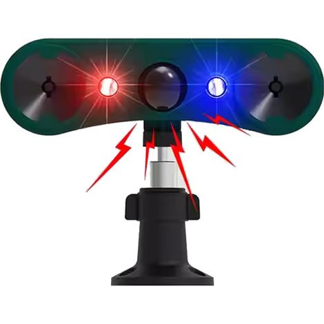 Alarme de capteur de Mouvement Solaire extérieur, détecteur d’Alarme à Induction à lumière stroboscopique Infrarouge 129dB Avertissement sonore et Flash, Alarme de sécurité à ultrasons (1/5)