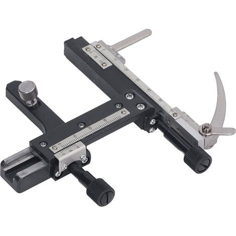 Plateau mécanique en alliage d'aluminium pour microscope avec déplacement multidirectionnel et règle intégrée (1/5)