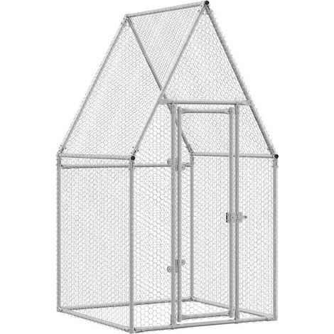 Maison Exclusive - Cage pour poules argenté 100x100x190 cm acier galvanisé