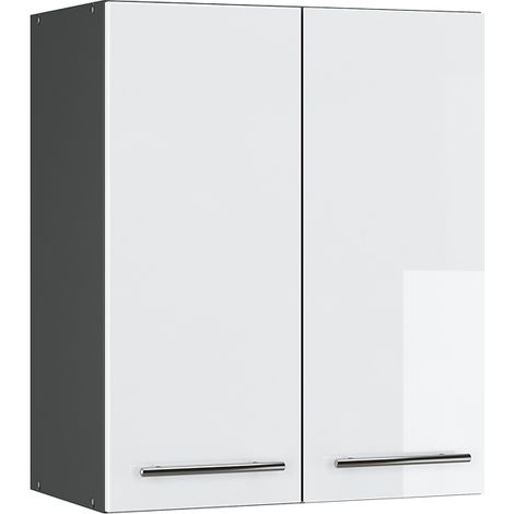 Elément haut de cuisine Fame-Line, Blanc Haute brillance, 60 cm, Vicco