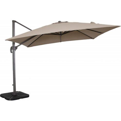 Sonnenschirm mit seitlicher Stange ''Saturno'' aus pulverbeschichtetem Aluminium für Garten und Balkon -3 x 3 Mt / TaupeFarben (1/4)