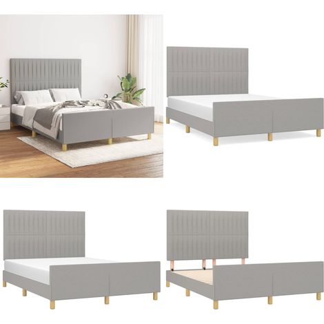 Bettgestell ohne Matratze Hellgrau 140x200 cm Stoff - Bettsofa - Boxspringbetten - Lattenrost - Doppelbett - Einzelbett - Home & Living (1/5)