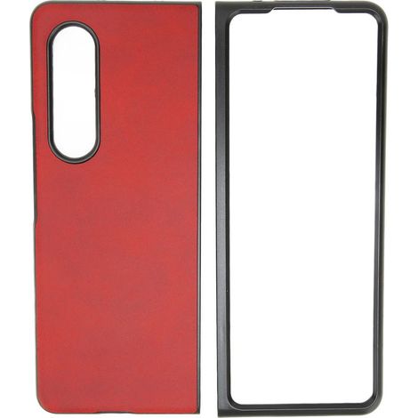 Schutzhülle für Galaxy Z Fold 3, kratzfeste PU-Lederhülle, rote Farbe (1/5)