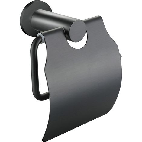 Aloni Toilettenpapierrollenhalter mit Deckel Grau gebürstet (1/2)