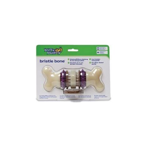 BUSY BUDDY - BRISTLE BONE M- JOUET OS NETTOYANT ET FRIANDISE M CYNNOTEK CY2649 (1/5)