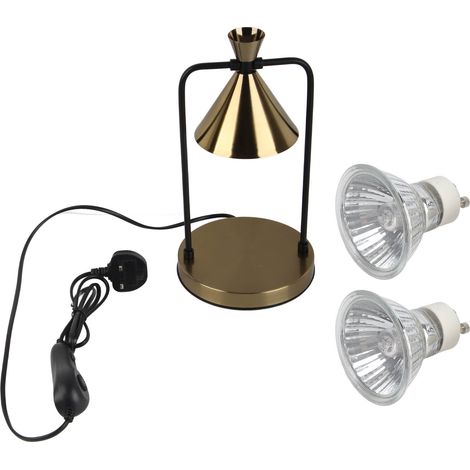 Ortviai Lampe chauffe-cire réglable avec minuterie – Chauffe-bougie électrique pour aromathérapie, finition or, 110-240 V (1/5)