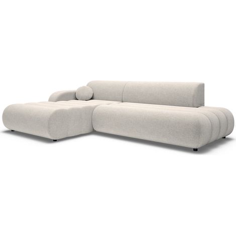 Selsey Arione - Ecksofa mit Schlaffunktion, Chenille Hellbeige, 283 cm - links (1/5)