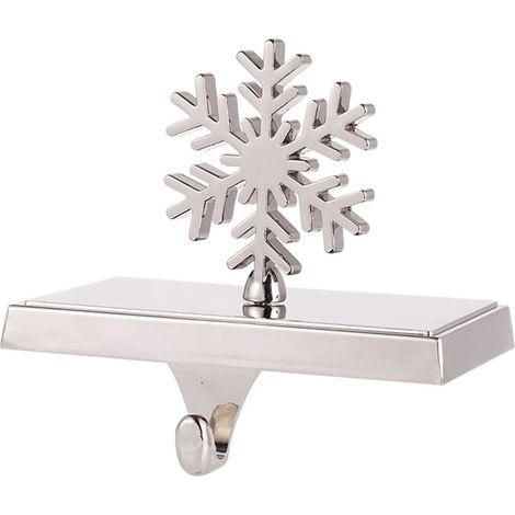 Soporte para calcetines navideños, metal plateado, estilo rústico, gancho decorativo, para chimenea navideña (1/5)