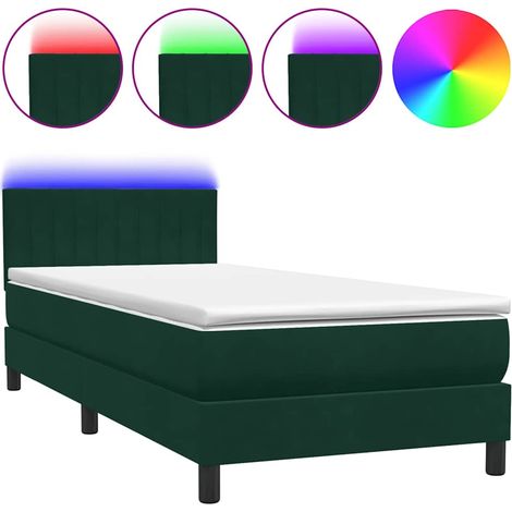 Maison Exclusive - Cama box spring con colchón y LED terciopelo v (1/5)