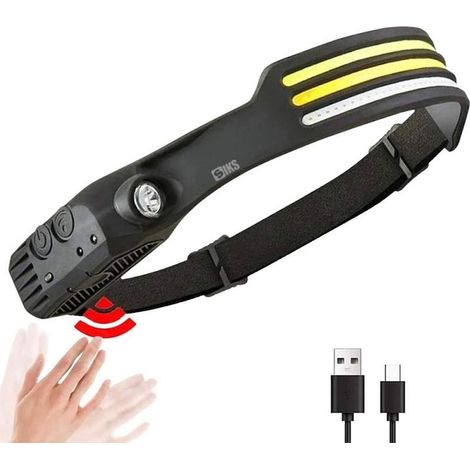 SIKS LED-Stirnlampe, 3-Streifen, Profi-Ausführung, USB-Ladefunktion, 8 Lichtmodi inkl. Rotlichtmodus, Dimmfunktion, 4 Hochleistungs-Lichtquellen, Auswahlmöglichkeiten, Angeln, Jagen, Arbeit, USB-Ladef (1/5)