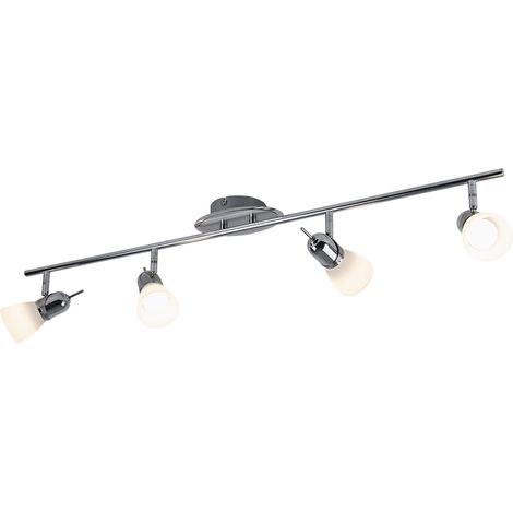 Lampada da soffitto Lampada da soffitto Lampada da soggiorno Faretto da soffitto Luce da cucina, faretto mobile, acciaio cromato satinato, 4x 3W LED 320lm, LxLxH 95 x 16 x 14 (1/5)