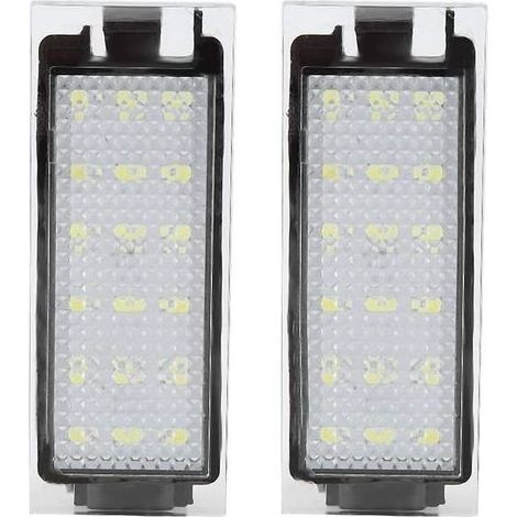 Lampe de licence, 2 pièces lampe de plaque d'immatriculation LED de voiture adaptée pour/Twingo/Clio/Megane/Lagane （18pcs perles lumineuses LED） (1/5)