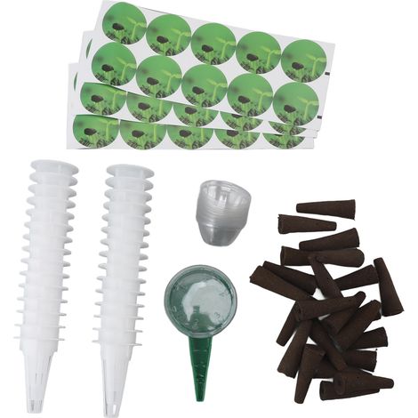 Kit hydroponique en capsules, 30 paniers de plantation, 30 dômes, 30 éponges de culture, fournitures hydroponiques, kit « Cultivez tout » avec distributeur et autocollants (1/5)