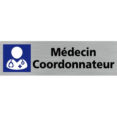 Pictogramme MEDECIN COORDONATEUR (Q0234).- Adhésif aspect aluminium brossé - (1/5)