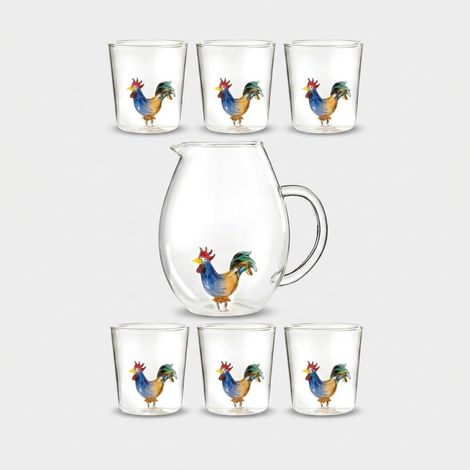 Set de verres et carafe en verre Made in Italy Cocoricò (1/3)