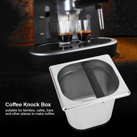 Abschlagbehälter aus Edelstahl mit Gummileiste für Kaffeemaschine L (1/5)