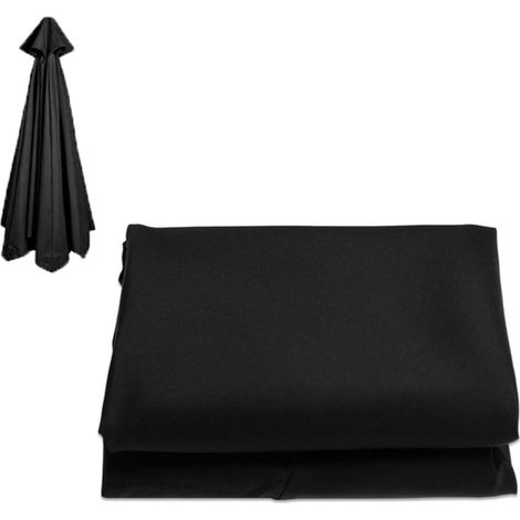 Replacement Market Umbrella Canopy, Outdoor Parasol Top Cover, Umbrella Canopy Replacement, Patio Umbrella Canopy Cover Replacement, 10 Ft 8 Ribs 6 Ribs Umbrella (Color : Black, Size : 3m/10f (1/5)