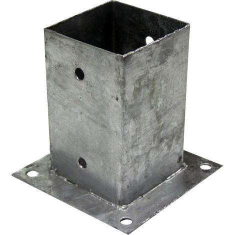 Winox – Support - Pied à fixer pour poteau 9x9 cm – Acier galvanisé à chaud – Fixation à vis ou boulon – Dimensions 150x150 mm