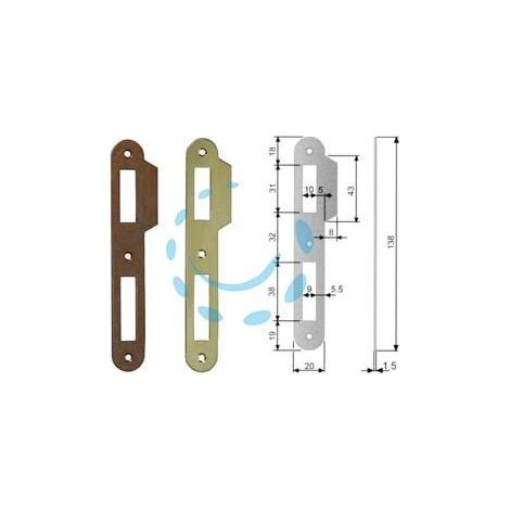 CONTROPIASTRA RIDOTTA PER SERRATURA A BUSSOLA PATENT BORDO TONDO - acciaio bronzato (B.00570.09.02)
