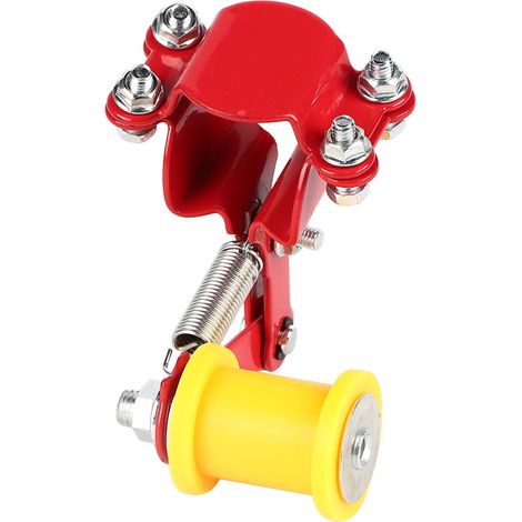 Verstellbarer Kettenspanner mit Schraube und Rolle, universelles Motorradzubehör, rot (1/5)