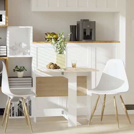 Table d'appoint pliante en bois multifonctionnelle pour la cuisine et la salle à manger, table à manger peu encombrante (1/5)