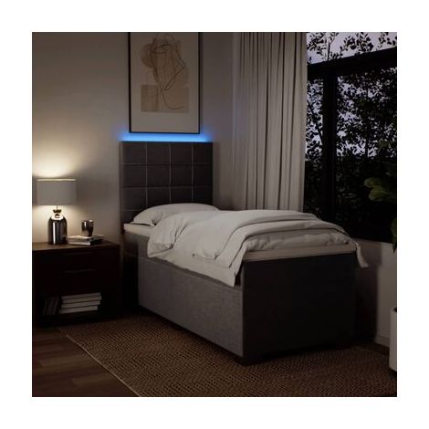 Sommier Snowco, matelas taupe, 80 × 200 cm, tissu, tissu doux et respirant, pour chambre, confort quotidien, assemblage rapide (1/5)