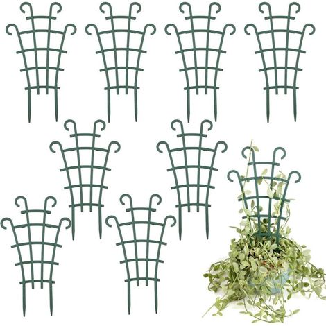 Kit de 10 supports pour plantes grimpantes avec treillis et tuteurs – Aide à la croissance des plantes, pour DIY jardin, rosiers, vignes, matériau résistant UV, facile à assembler (1/3)