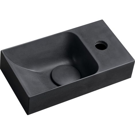 Sapho Small - Lave-main, 31x170 mm, sans trop-plein, trou pour robinetterie à droite, anthracite PK30516 (1/4)