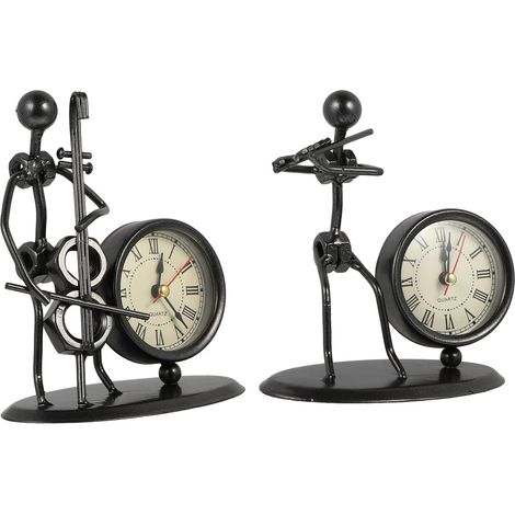 Ornement de Bureau en Fer Forgé 2 Pièces D'horloge, Décor Créatif, Léger et Portable, pour Décoration Intérieure et Bureau (1/5)