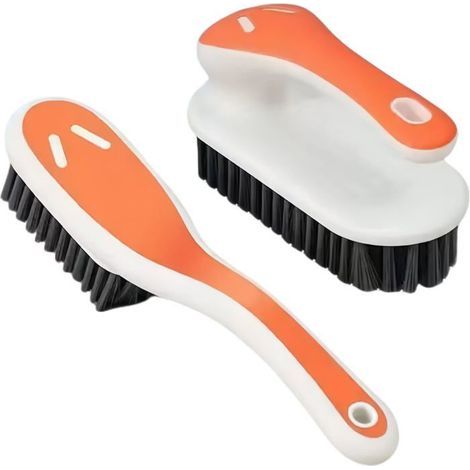 BelleRise - Fleckenentfernerbürste mit weichen Borsten, geeignet für Teppiche und Kleidung - 2er-Pack (orange) (1/5)