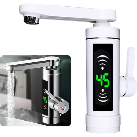 Robinet électrique avec chauffe-eau 220 V pour cuisine, jardin, salle de bain, caravane, camping, 3000 W, chauffe-eau intelligent, robinet avec chauffe-eau instantané, robinet d'eau chaude (1/5)