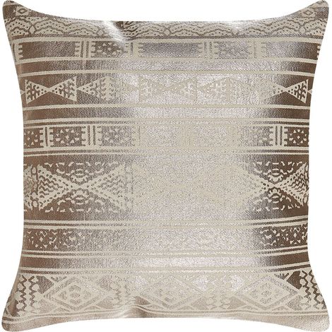 Dekokissen OUJDA Baumwolle 50 x 50 cm Roségold Geometrisches Muster