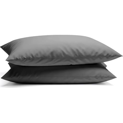Coppia Federe per Cuscino 50x80 cm in  con Patella – Morbide, Traspiranti,– Tinta Unita, Lavabili  Stone (1/5)