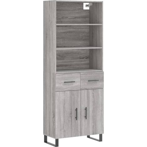Credenza cassettiera mobile contenitore organizer cucina soggiorno salotto alto sonoma 695 x 34 x 180 cm legno ingegnerizzato grigio 020035583