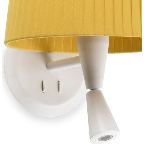 SAMBA Aplique de pared con lector blanca/encintada amarilla 64308-36 (1/3)