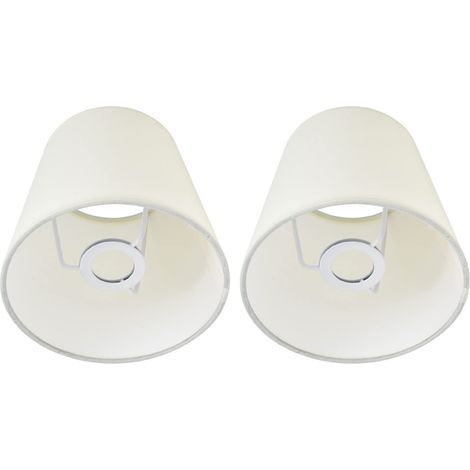 abat jour Petit abat jour Set de 2 lampe sur pied pince suspension Mini de table en tissu de table et abat Blanc 11 4 virgule 4 x 6 virgule 0 x 5 e14 (1/4)