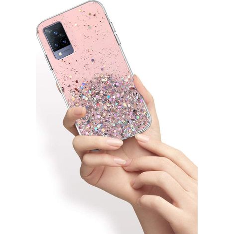 Schutzhülle für Vivo V21 5G, glitzernd, pink (1/3)
