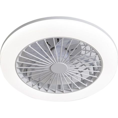 Ventilador de techo con plafón LED (25W 3CCT 2400lm) IP20 Ø46cm color blanco (1/3)