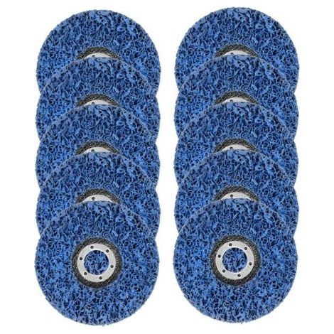 10 Pcs Angle Grinder Stripping Disc, 115mm 4.5 Inch Stripping Disc for Removing Paint, Rust, Welds, Oxidation (Blue) (1/4)
