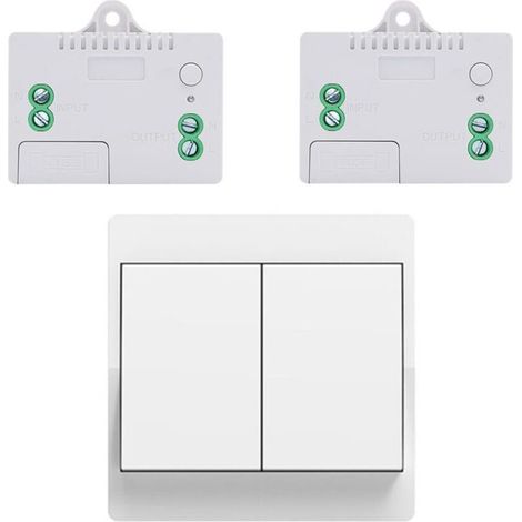 EU Wireless Switch Without Batteries Self-Powered Wireless Switch Kit Two-Way Wireless Radio Remote Switch Without Batteries Home Lighting (EU 2Gang 1V2A) (1/5)