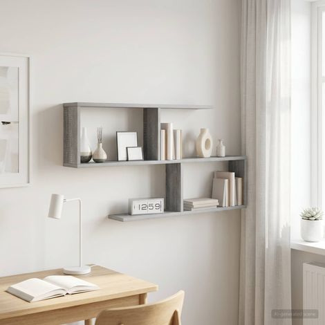 vidaXL Étagère Murale Sonoma gris 100 x 12 x 50,5 cm Bois d'ingénierie (1/5)