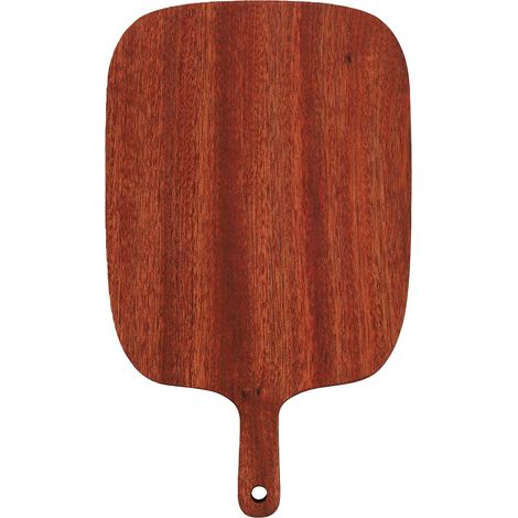 Planche à découper en bois d'ébène avec poignée, idéale pour découper pizza, fromage, fruits, légumes, pain et viande. Dimensions : 33 x 19,5 x 1,5 cm. (1/5)