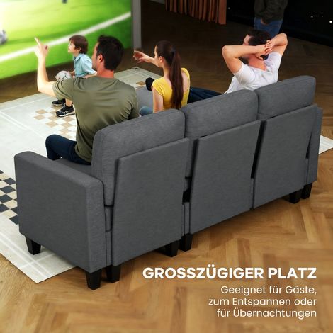 Canapé d'angle convertible avec couchage et coffre de lit, sofa-lit L avec chauffeuse réglable pour appartement et salon (1/5)