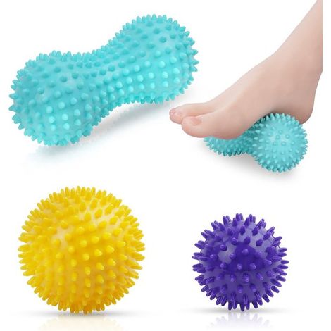 Juego de pelotas de masaje con púas - Masaje de tejido profundo - Paquete de 3 - Fisioterapia - Relajación fascial - Apto para uso doméstico (1/5)