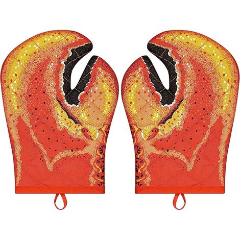 Lobster Claw Kitchen Gloves with Quilted Cotton Lining, Heat Resistant Microwave Oven Gloves for Women, Funny Cooking Gloves for Baking (1/5)