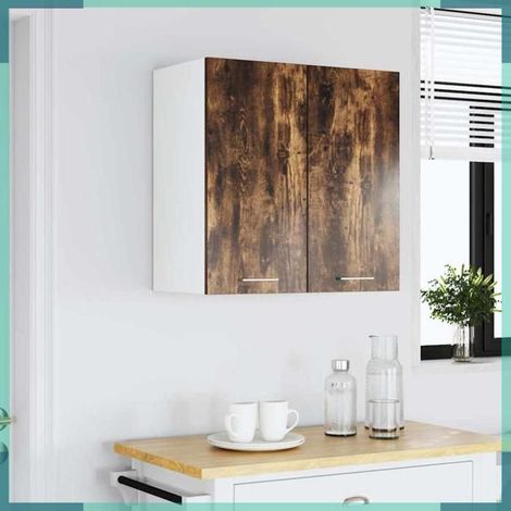 Armoire suspendue - Lyon - Chêne fumé - 60 x 31 x 60 cm - Charge max 60 kg (1/5)