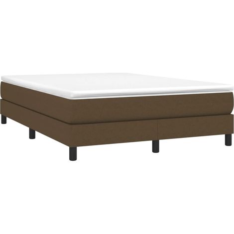 vidaXL Bettgestell Dunkelbraun 140x190 cm Stoff (1/4)