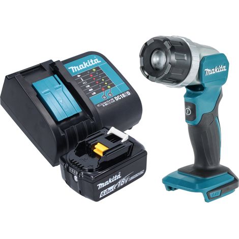 Makita DML 808 SG1 Lampada portatile a batteria 14,4 / 18 V 190 lm LED + 1x batteria ricaricabile 6,0 Ah + caricatore